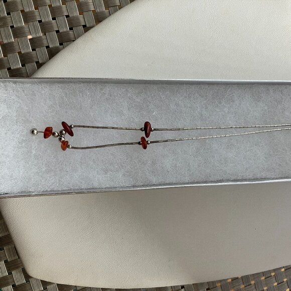 Amber Native Liquid Silver Necklace 16” - Picture 4 of 5